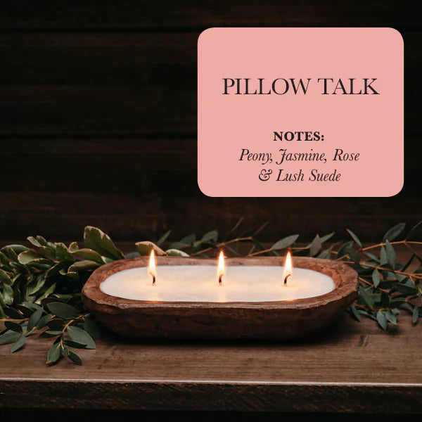 3-Wick Natural Ingredient Candle in Wooden Dough Bowl