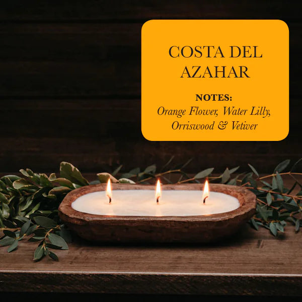 3-Wick Natural Ingredient Candle in Wooden Dough Bowl
