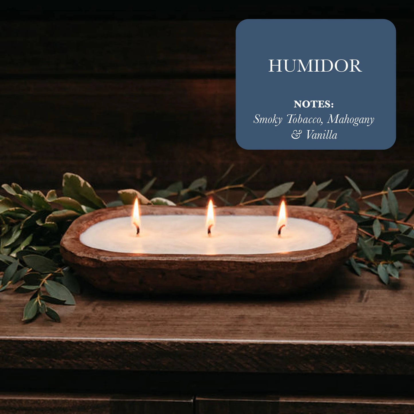 3-Wick Natural Ingredient Candle in Wooden Dough Bowl