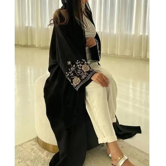 Embroidered Bat Sleeve Loose Cardigan