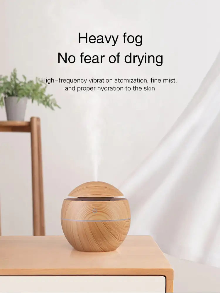 Sleek Aroma Diffuser with Essential Oils – 3 Wood Finishes