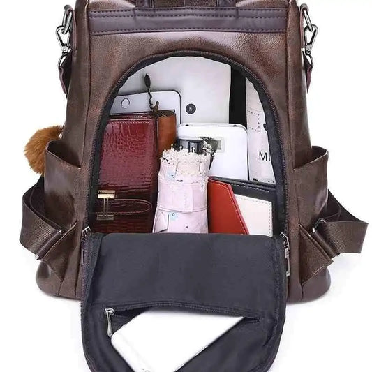 Womens Leather Travel Backpack