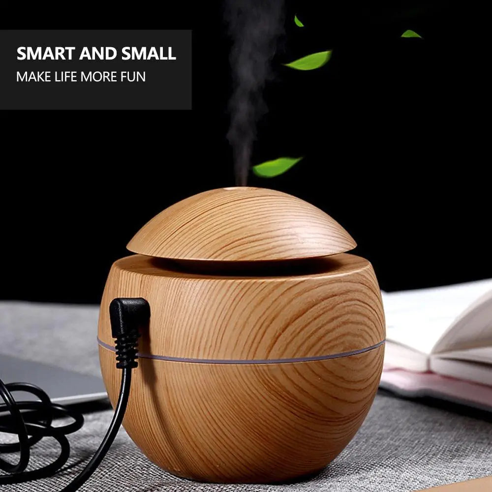 Sleek Aroma Diffuser with Essential Oils – 3 Wood Finishes