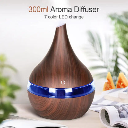 Aromatherapy Ultrasonic USB Air Humidifier – Sleek & Elegant Light or Dark Wood Finish