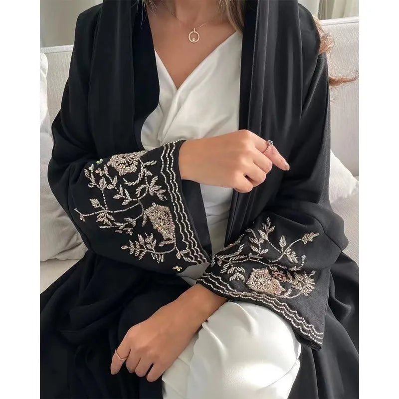 Embroidered Bat Sleeve Loose Cardigan