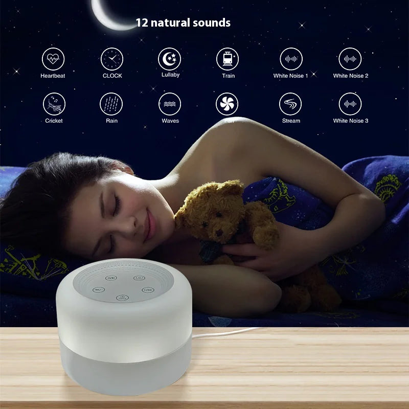 White Noise Sleep Aid Lamp with 8 Colors & Touch Control