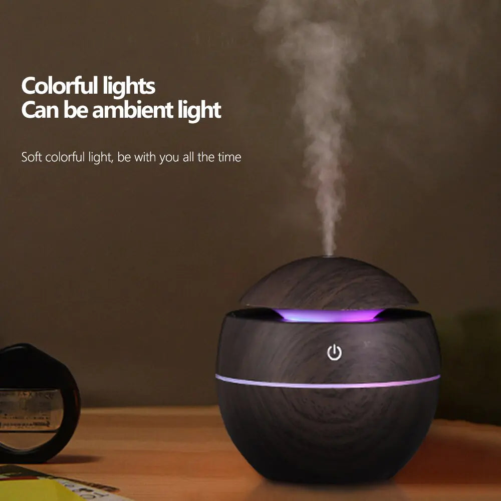 Sleek Aroma Diffuser with Essential Oils – 3 Wood Finishes